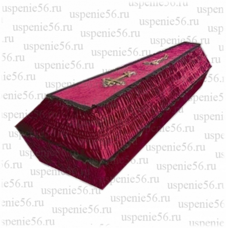 Гроб Г-08 бархат резинка (красный)