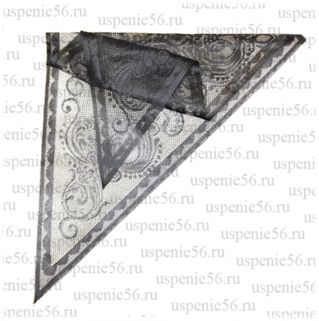 Косынка черная из кружевного полотна image 1