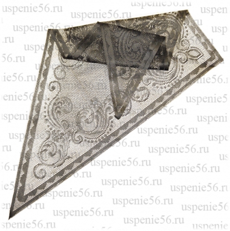 Косынка черная из кружевного полотна image 2