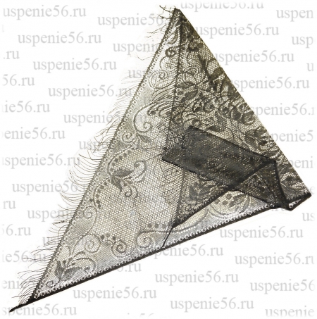 Косынка черная с бахромой image 1