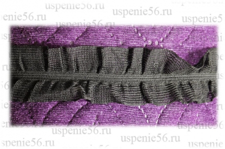 Рюша-резинка черная