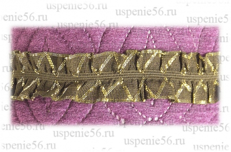 Рюша-резинка (золотой ромб)